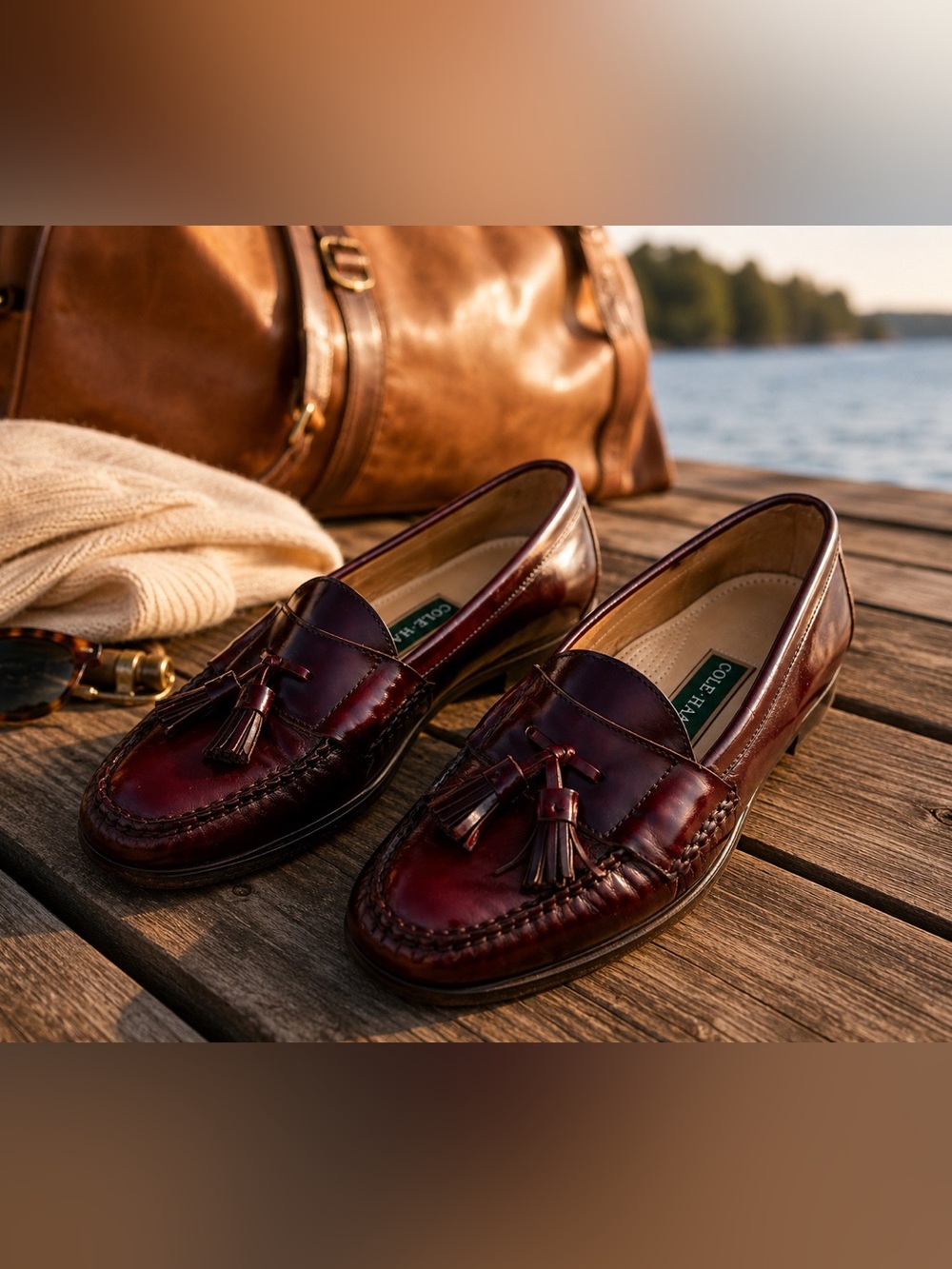 Vintage Cole Haan Oxblood Tassel Loafers 10.5